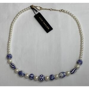 Women's Anne Taylor 21 inch pearl blue necklace